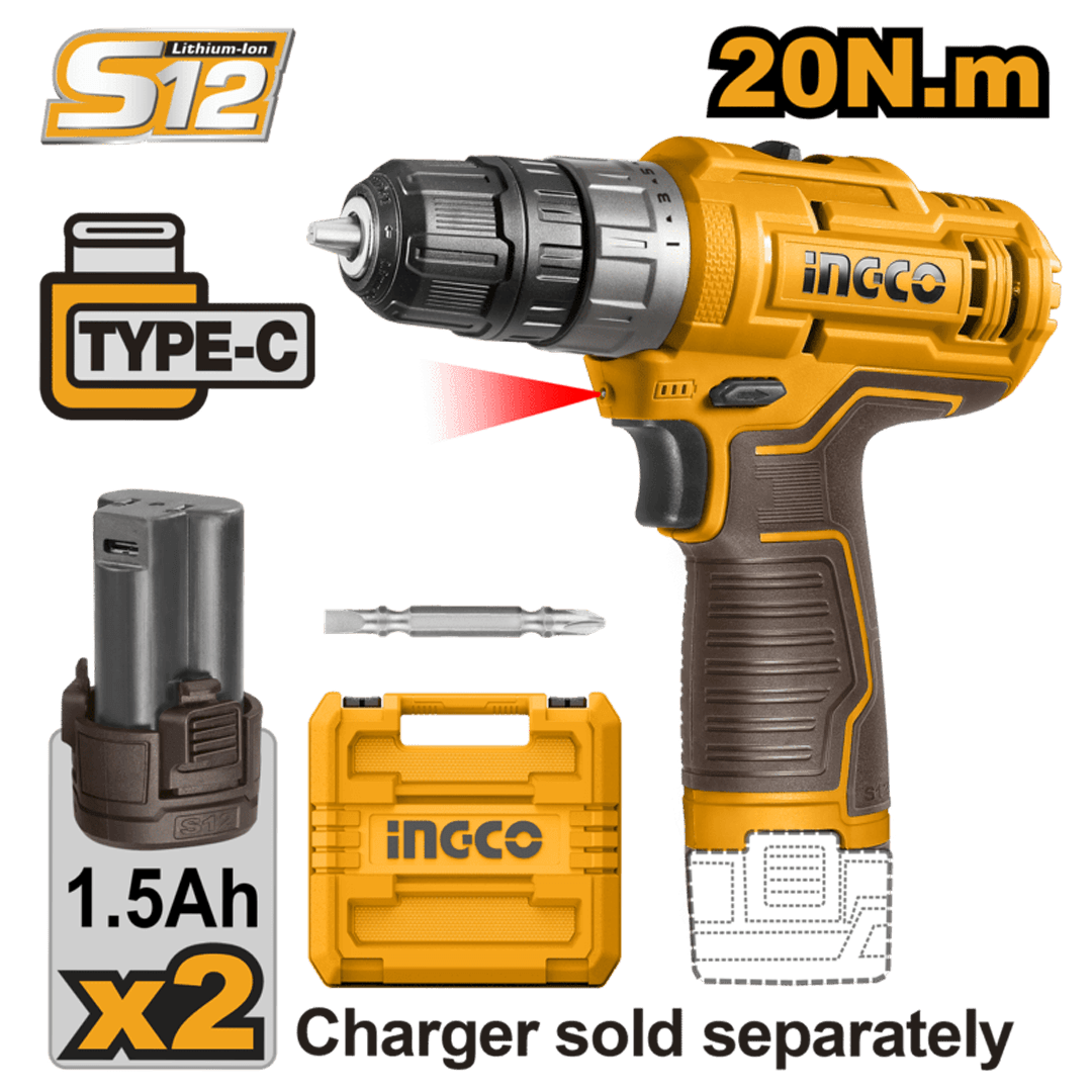 Ingco Cordless drill CDLI12202