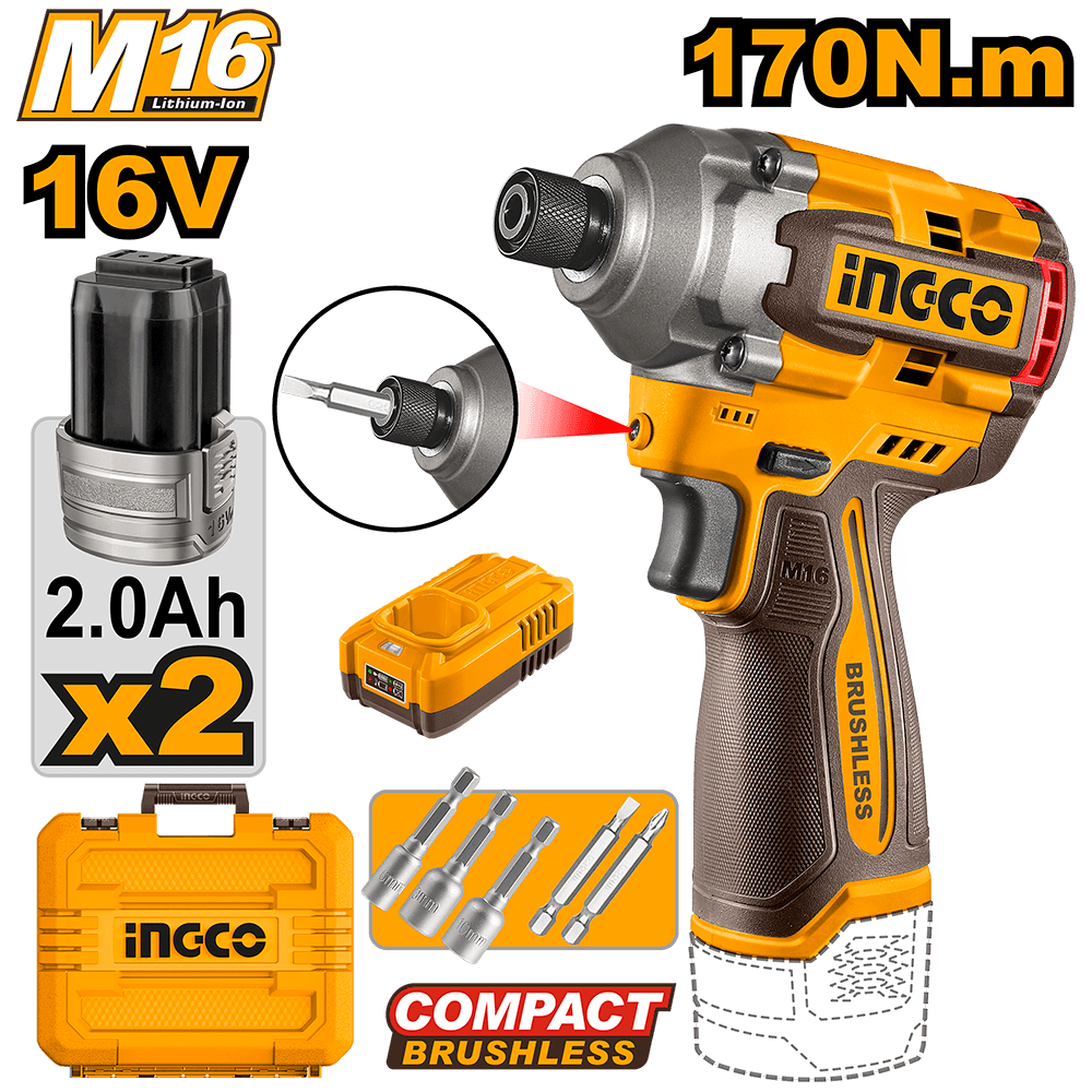 CIRLI16178.png Ingco Cordless impact driver CIRLI16178 - Image 1