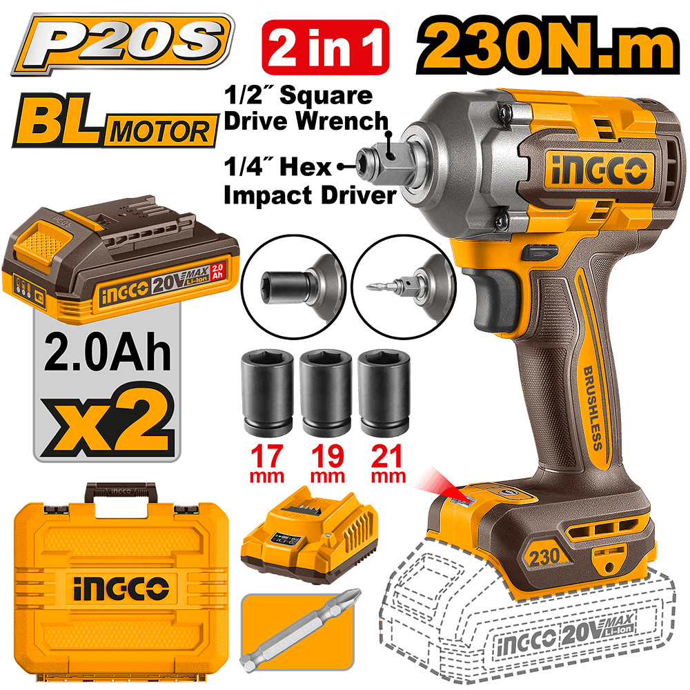 Ingco Cordless impact driver&wrench CIWLI20236