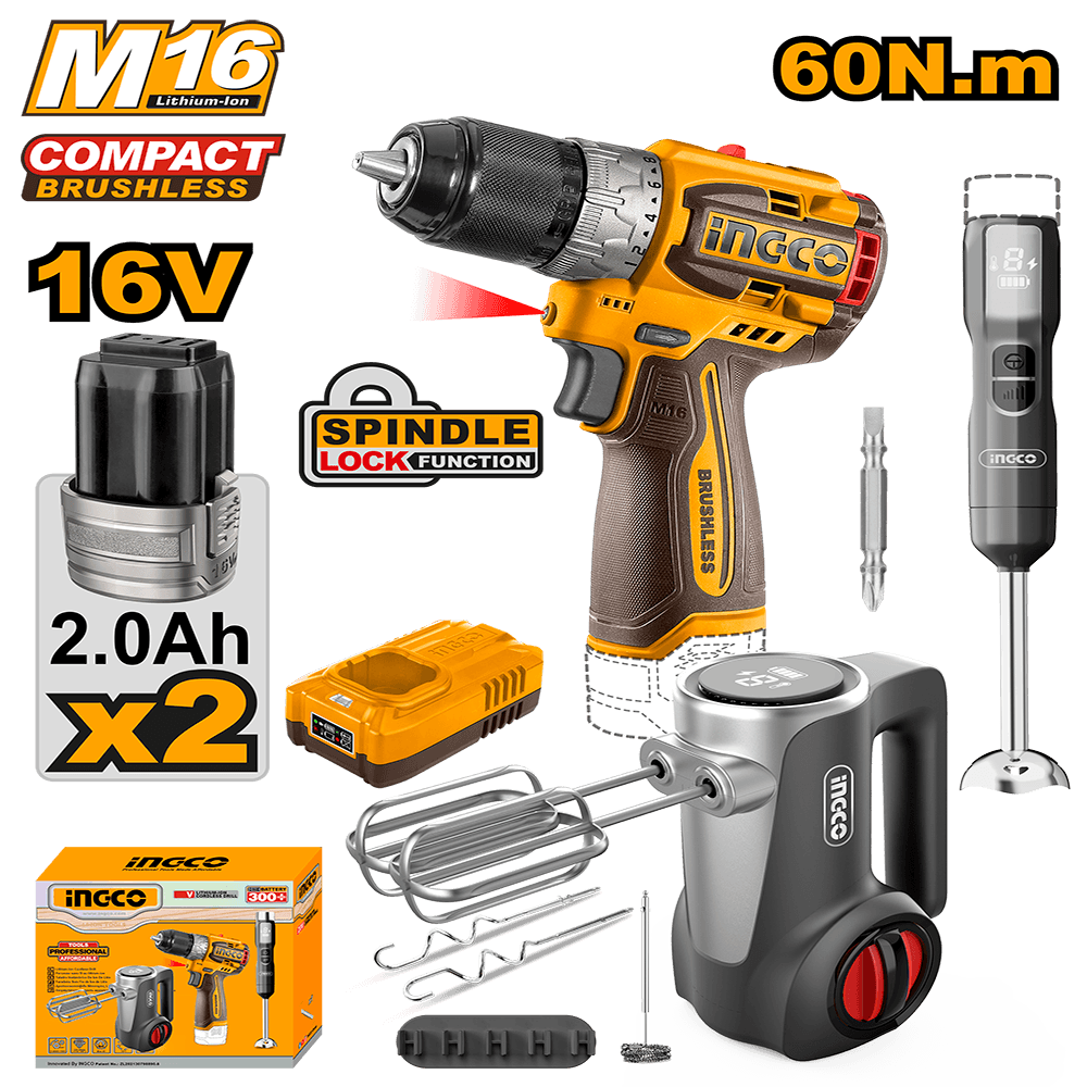 Ingco Cordless 3 pcs combo kit CKLI1638