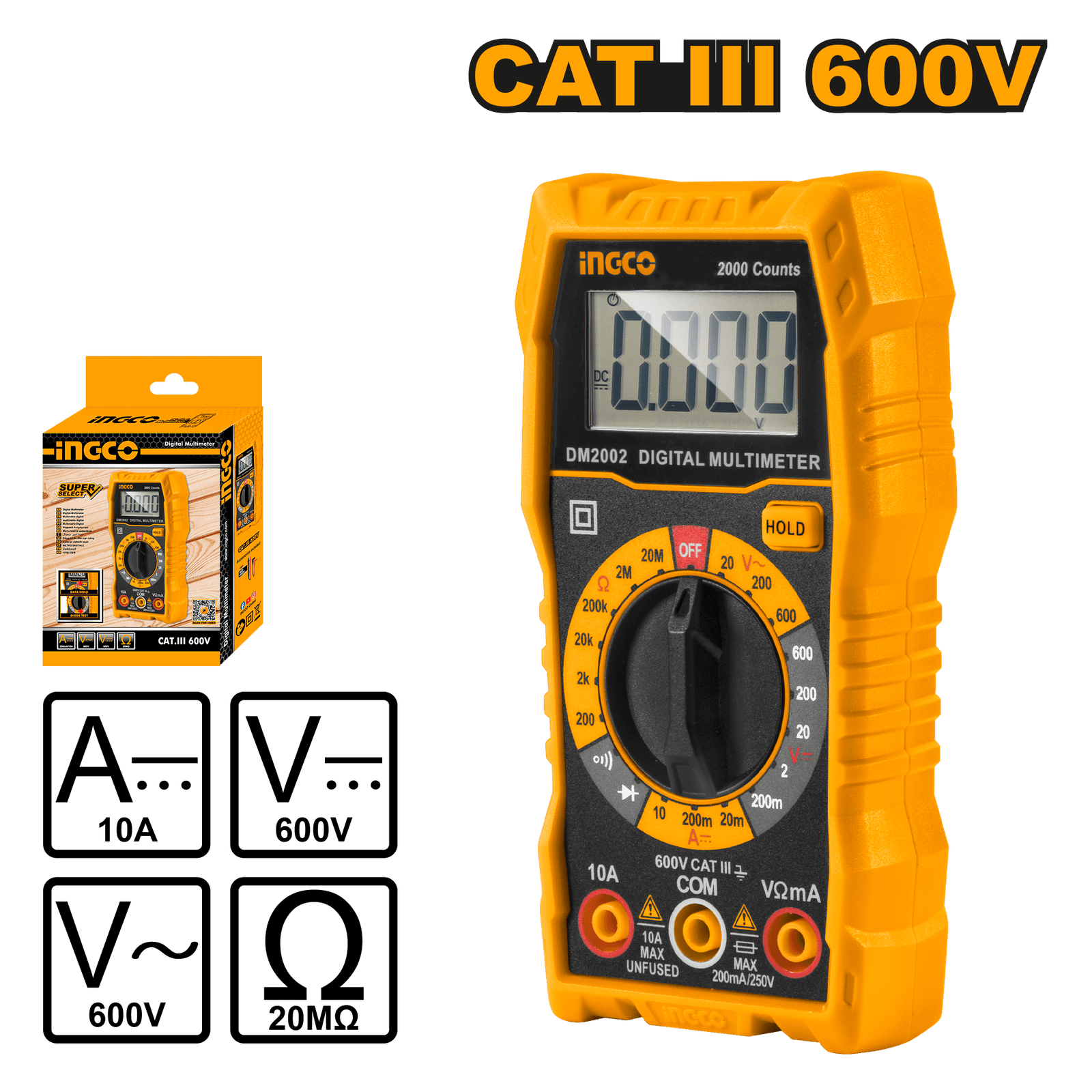 Ingco Digital Multimeter 200m DM2002