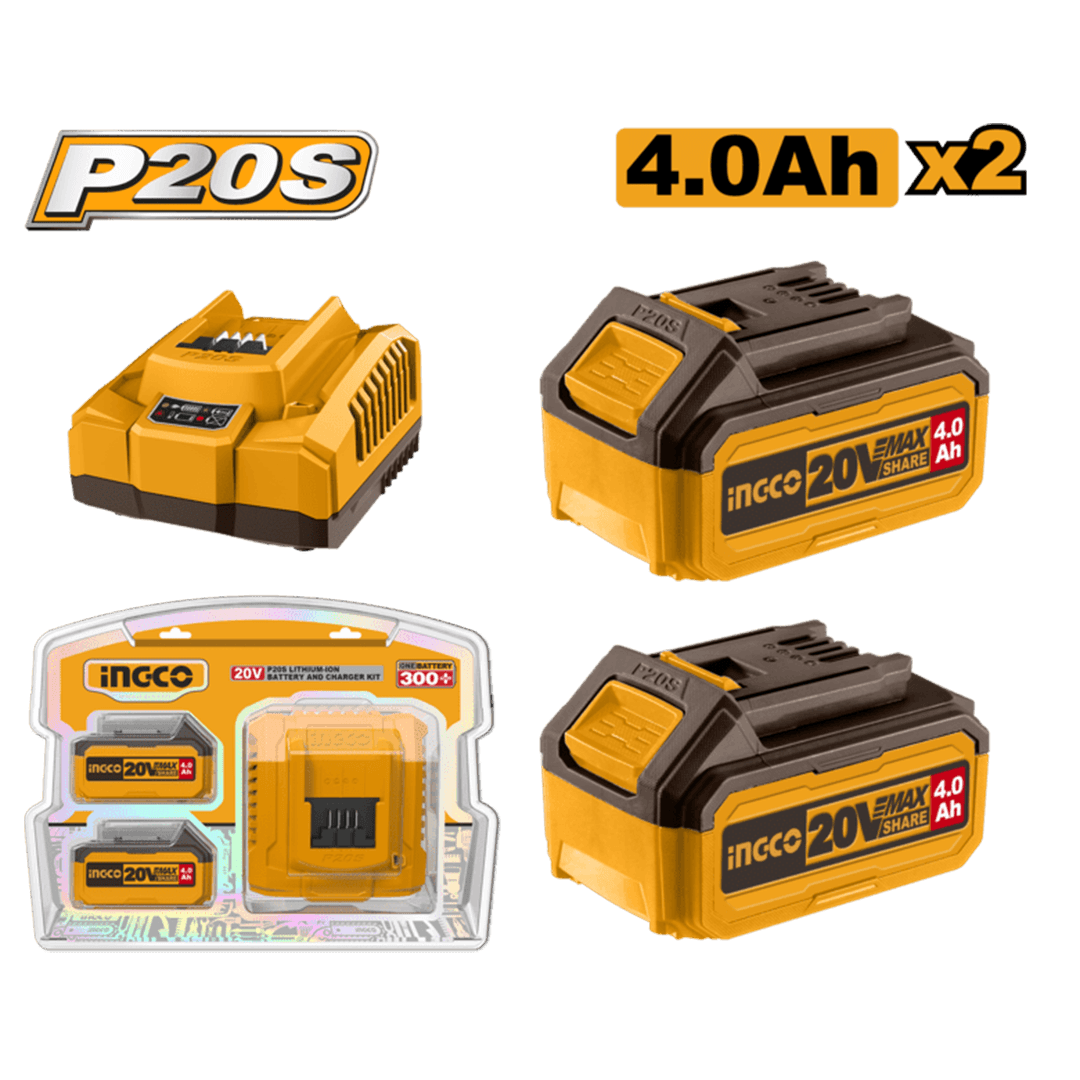 Ingco P20S Lithium-Ion battery and charger kit FBCPK1424