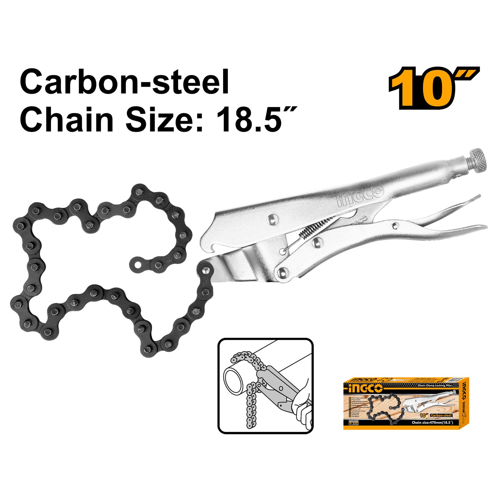 Ingco Chain clamp locking plier HCLP0210