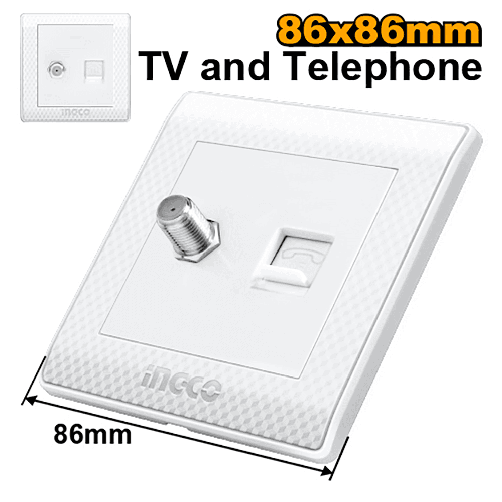 HESST502TT.png Ingco TV Socket and TEL socket HESST502TT - Image 1