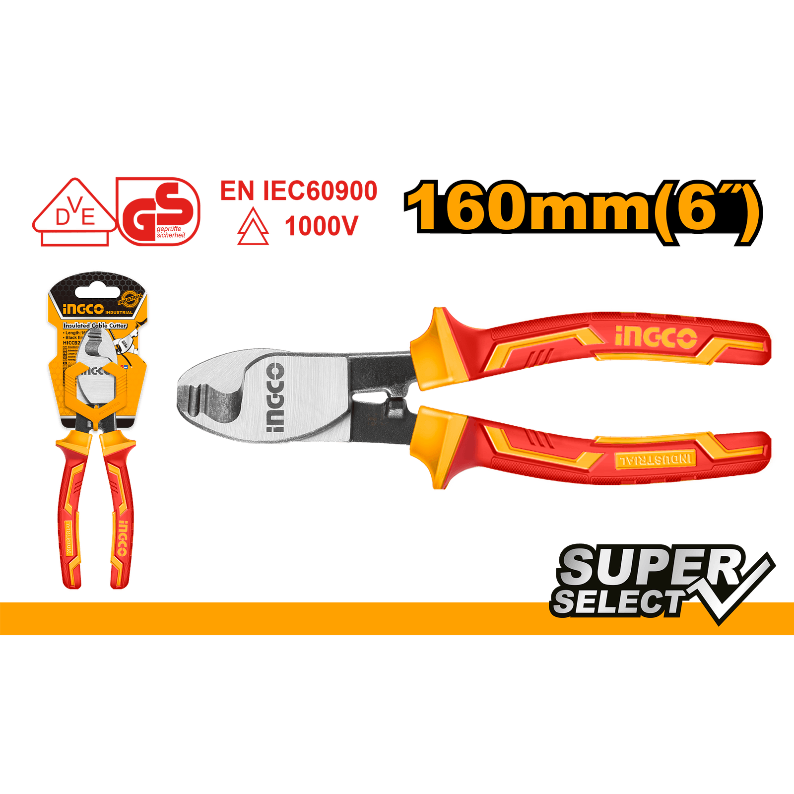 Ingco Insulated Cable Cutter 6"/160mm HICCB28160