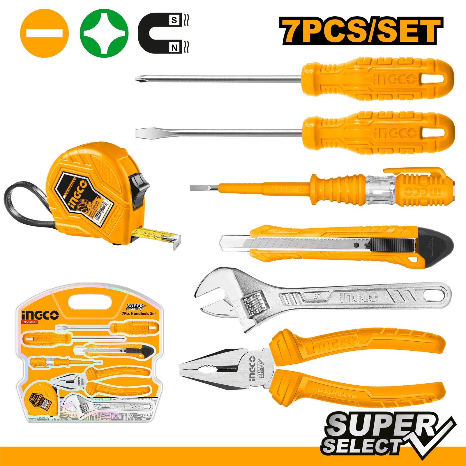 Ingco 7 Pcs Handtools Set HKTH10807