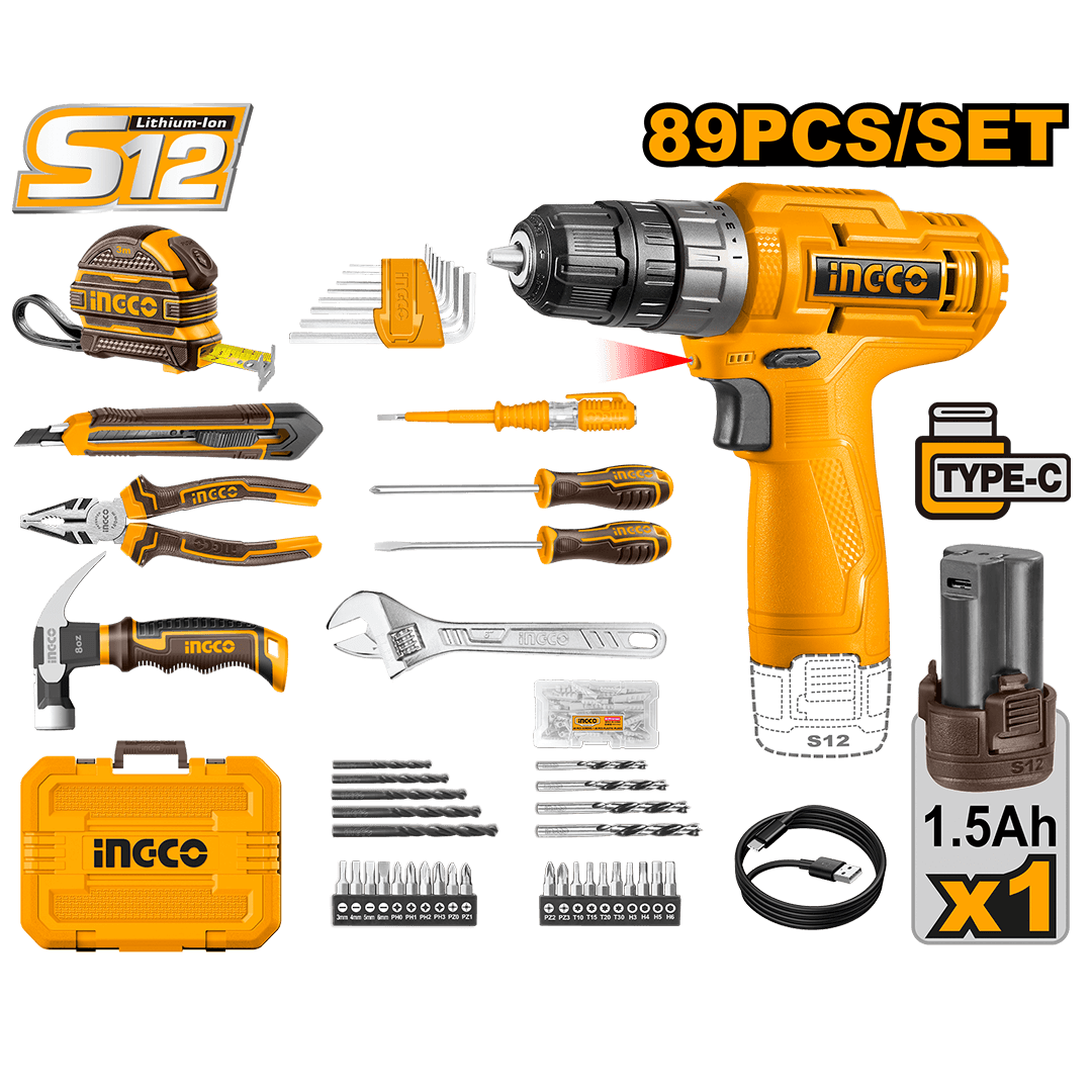 HKTHP10891.png Ingco 89 Pcs Tools set HKTHP10891 - Image 1