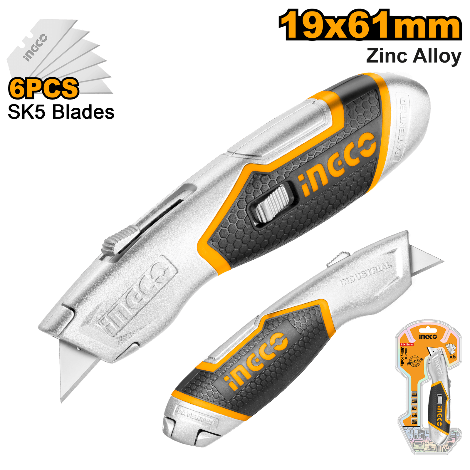 Ingco Utility Knife 61*19mm HUK618