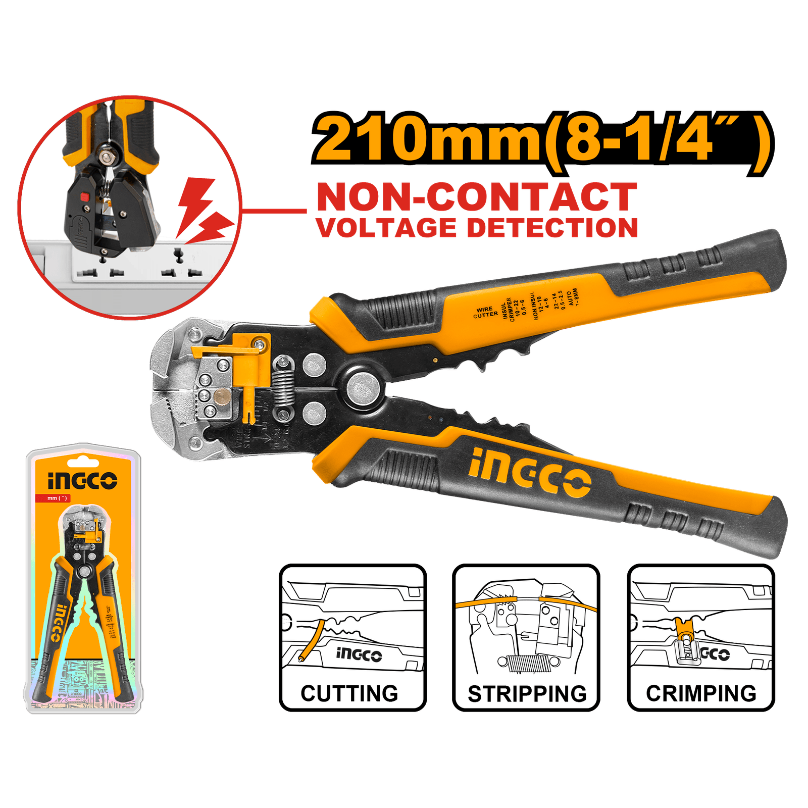 Ingco Intelligent Voltage-Detecting Stripper HWSP102429