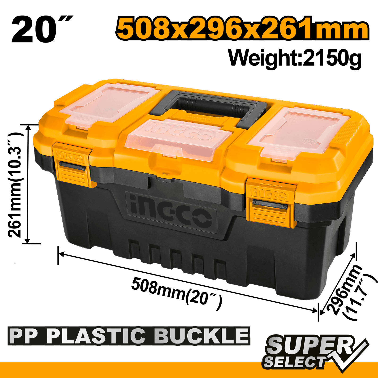 Ingco Plastic Tool Box 20" PBX2001