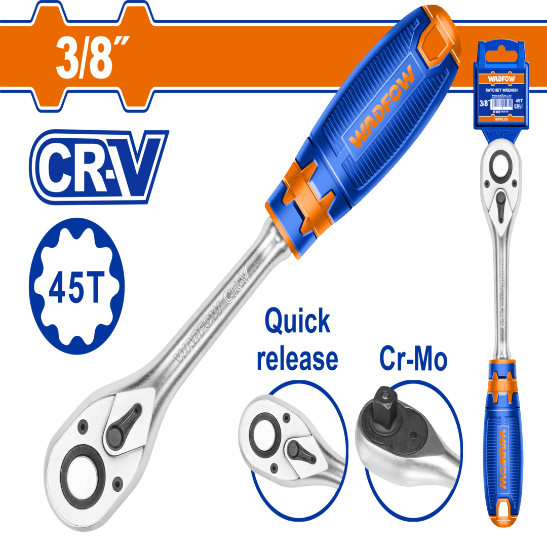 Wadfow 3/8" Ratchet wrench Size:3/8" 45T Length:205mm WRW1238