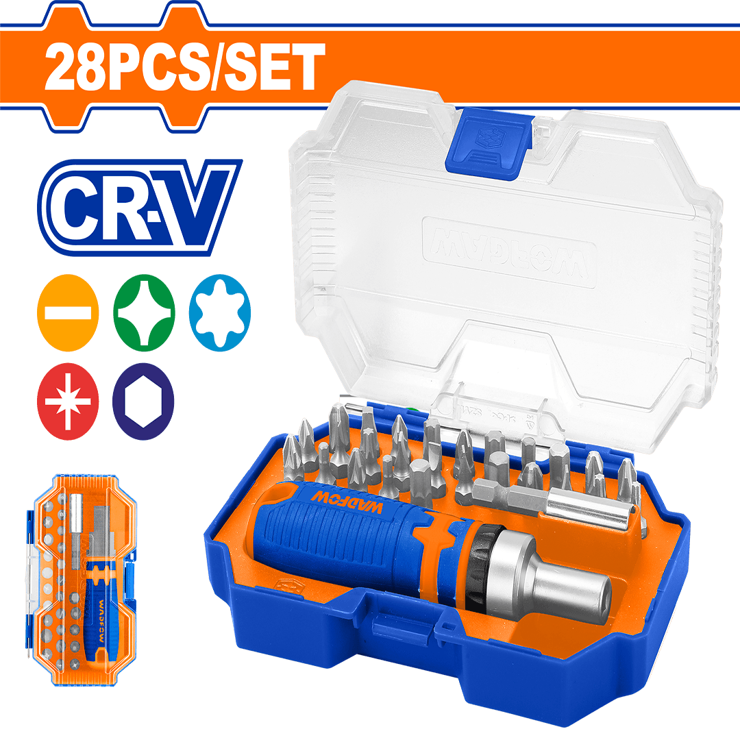 WSS8B28.png Wadfow 28 Pcs Screwdriver bits set WSS8B28 - Image 1