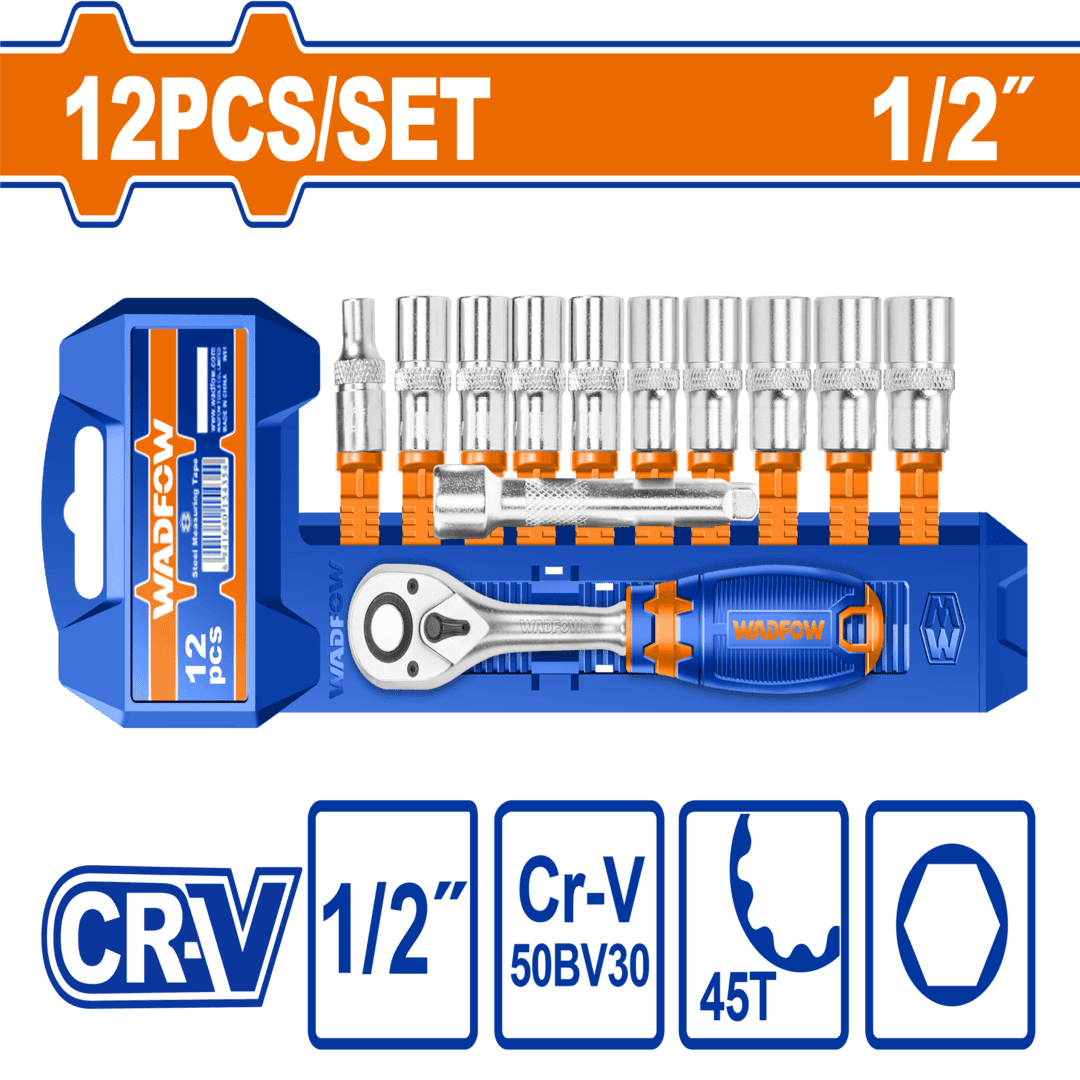 Wadfow 12 Pcs 1/2" socket set WST2212