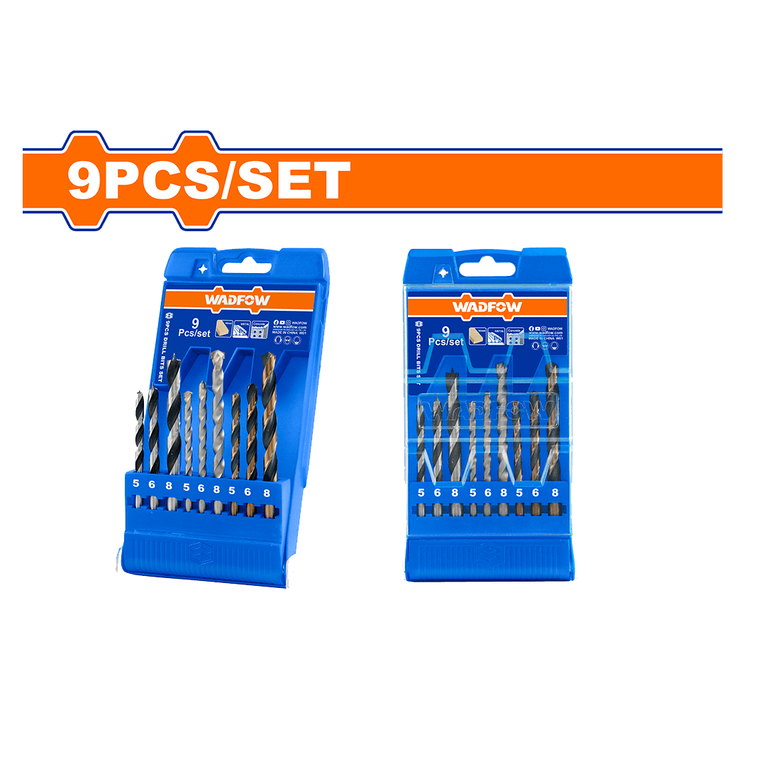 Wadfow 9 Pcs drill bits set WTD6B01