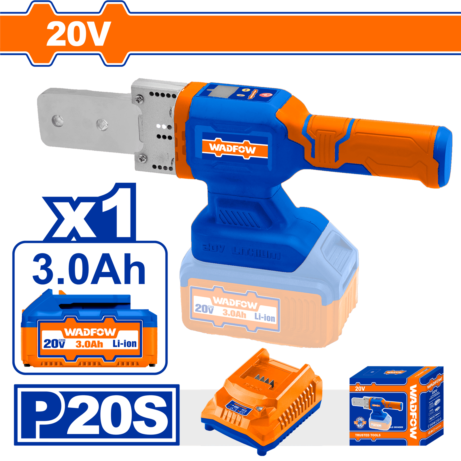 Wadfow Lithium-Ion plastic tube welding tools Clamping size: 20mm and 25mm WWM2502