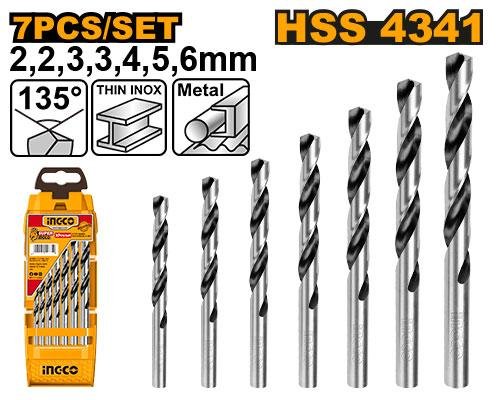 Ingco 7Pcs HSS twist drill bits set AKD1075