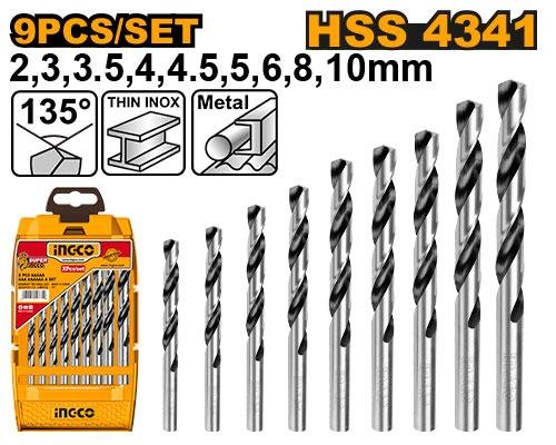 Ingco 9 Pcs HSS twist drill bits set AKD1095