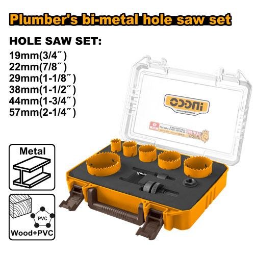 Ingco 9 Pcs Plumber's bi-metal hole saw set AKH0091
