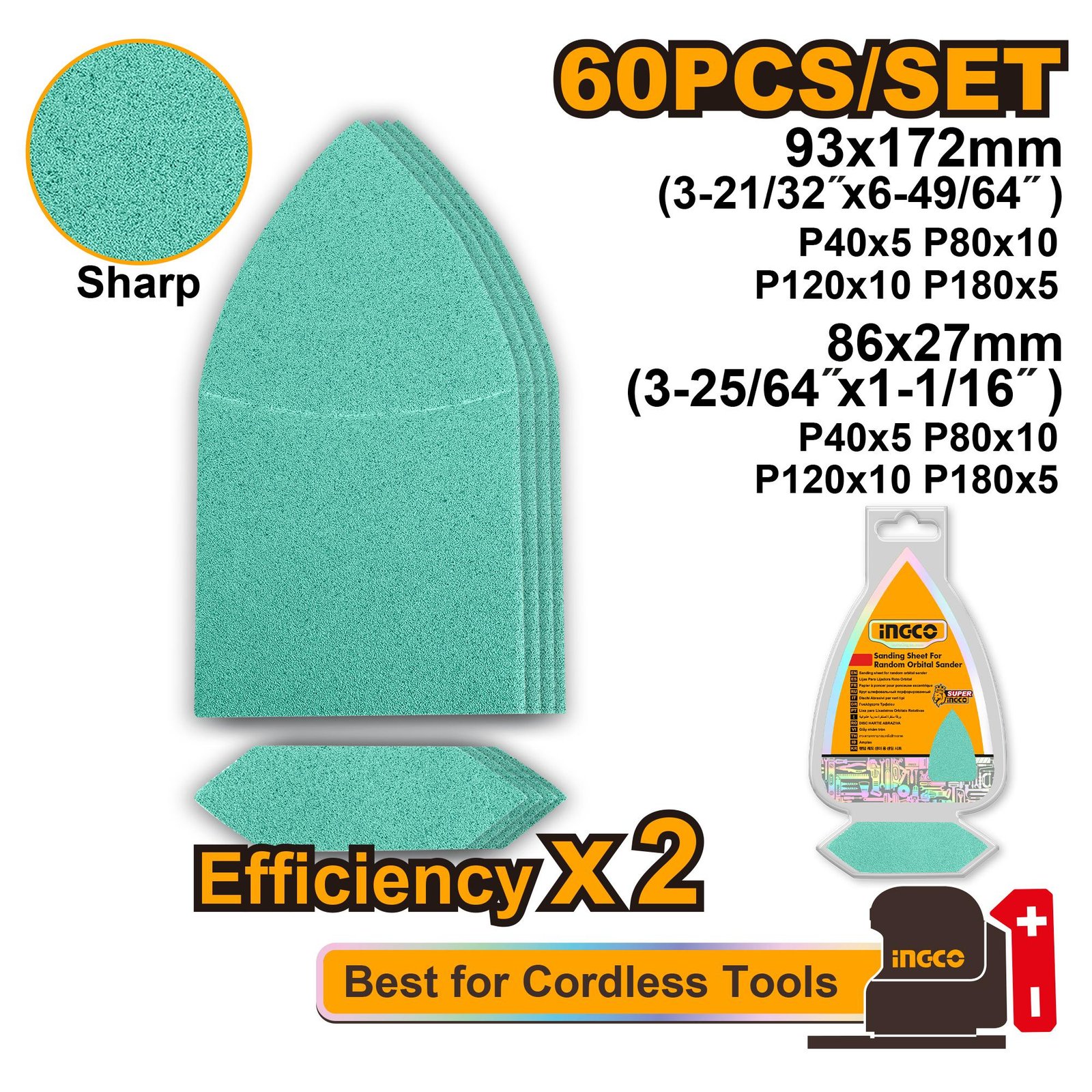 Ingco Sanding sheet set AKTS938660