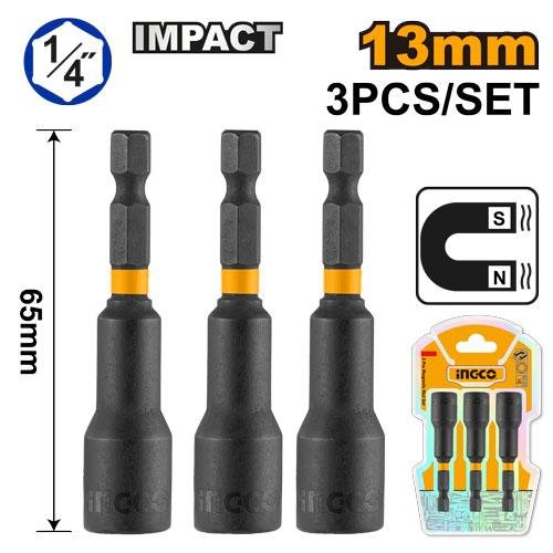 Ingco 3 Pcs impact magnetic nut set AMN1331