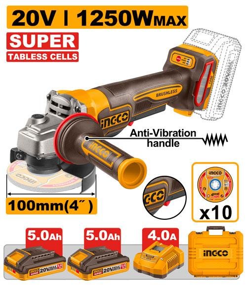Ingco Cordless angle grinder CAGLI235152