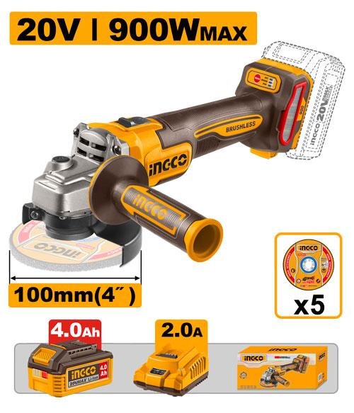 Ingco Cordless angle grinder CAGLI261021
