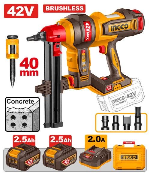 Ingco Cordless concrete nailer CCNLI420602