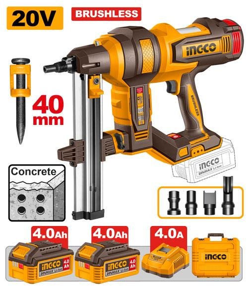 Ingco Cordless concrete nailer CCNLI9008