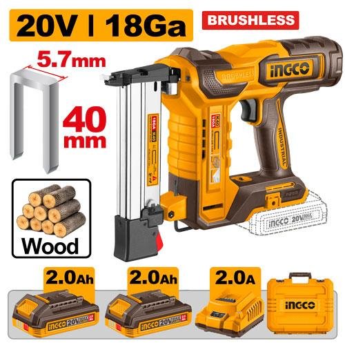 Ingco Cordless crown stapler nailer CCSNLI600869