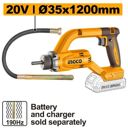 Ingco Cordless concrete vibrator CCVLI202502