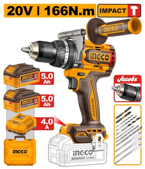 Ingco Brushless cordless impact drill CIDLI201668