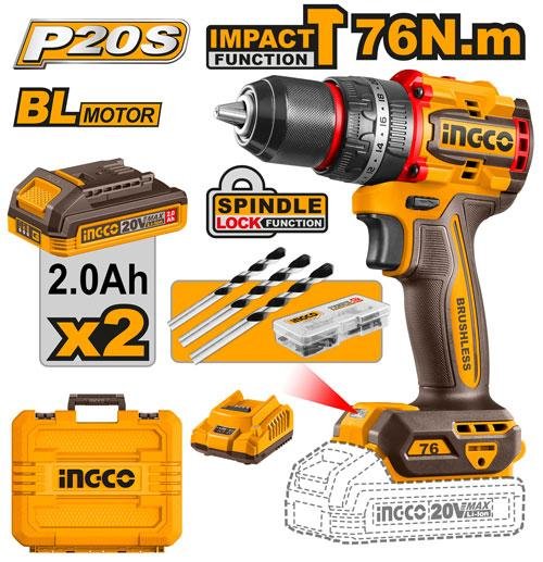 Ingco Compact Brushless Cordless Impact Drill CIDLI20768
