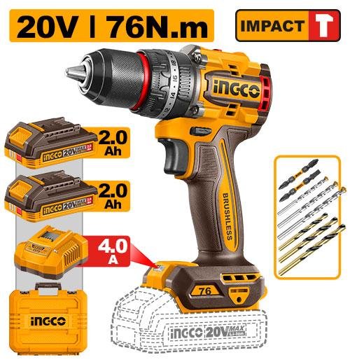 Ingco Compact Brushless Cordless Impact Drill CIDLI207686