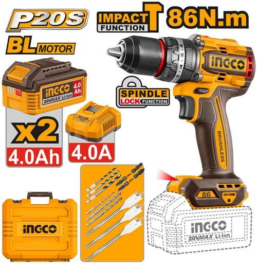 Ingco Brushless cordless impact drill CIDLI208682