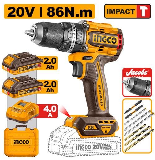 Ingco Brushless cordless impact drill CIDLI208688