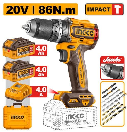Ingco Brushless cordless impact drill CIDLI208689