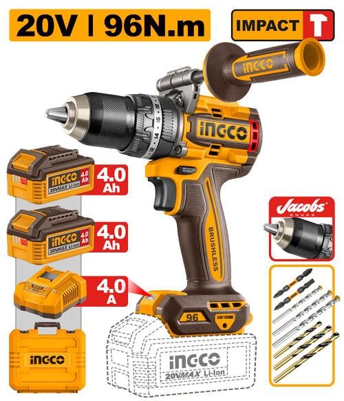 Ingco Brushless cordless impact drill CIDLI209688