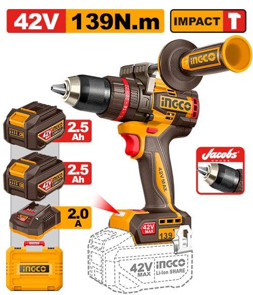 Ingco Brushless cordless impact drill CIDLI4213982