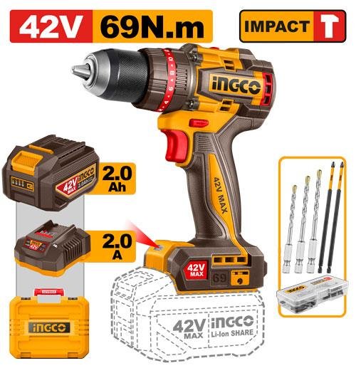 Ingco Compact Brushless Cordless Impact Drill CIDLI426981