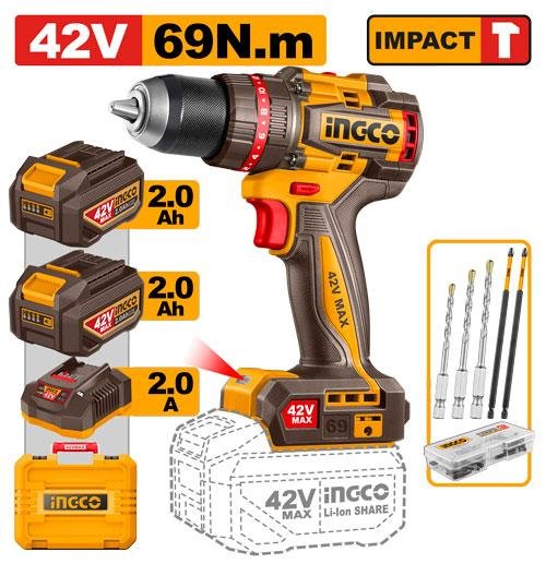 Ingco Compact Brushless Cordless Impact Drill CIDLI426982
