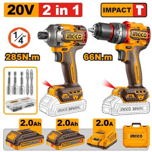 Ingco Cordless 2 pcs combo kit CKLI20277