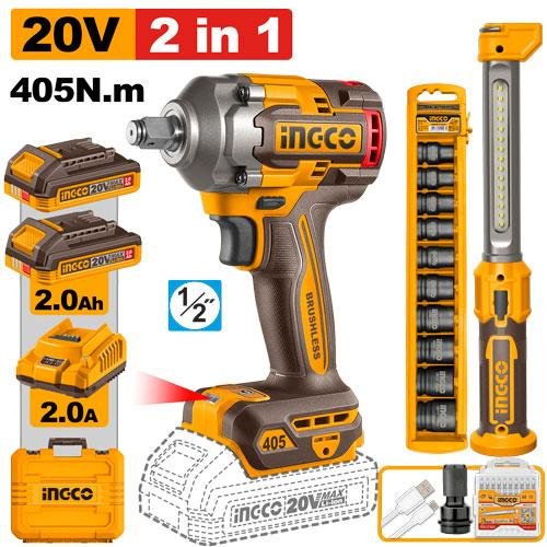 Ingco 2 Pcs Cordless combo kit COSLI23056