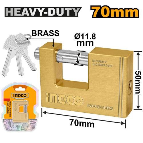 Ingco Heavy duty brass block padlock DBBPL0702