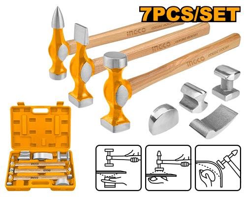 Ingco 7 Pcs Body And Fender Hammer Set HBAFH0712