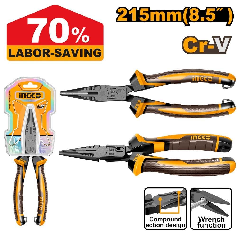 Ingco Compound action long nose pliers HCLNP58206