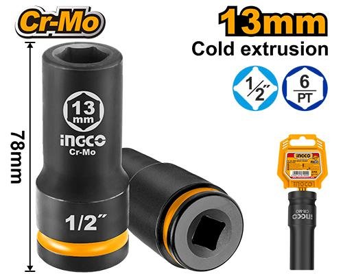 Ingco 1/2"DR. Deep impact socket HDIS12132L