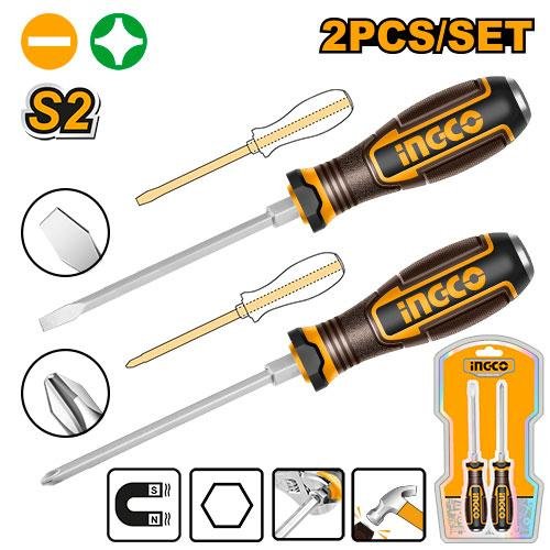 Ingco 2 Pcs go-through screwdriver set HGTST0208