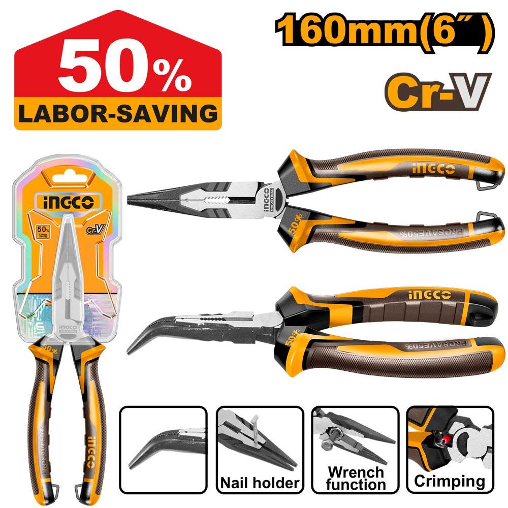 Ingco High leverage bent nose pliers HHBNP28168