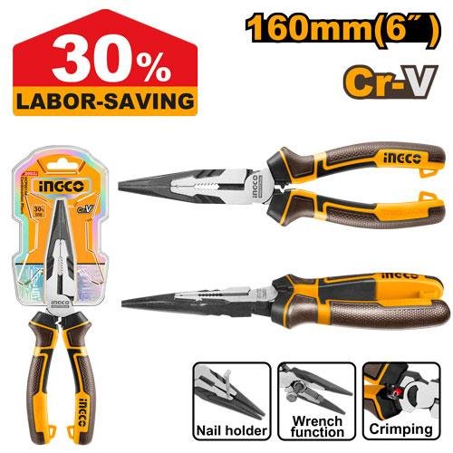 HHLNP28160.jpg Ingco High leverage long nose pliers HHLNP28160 - Image 1
