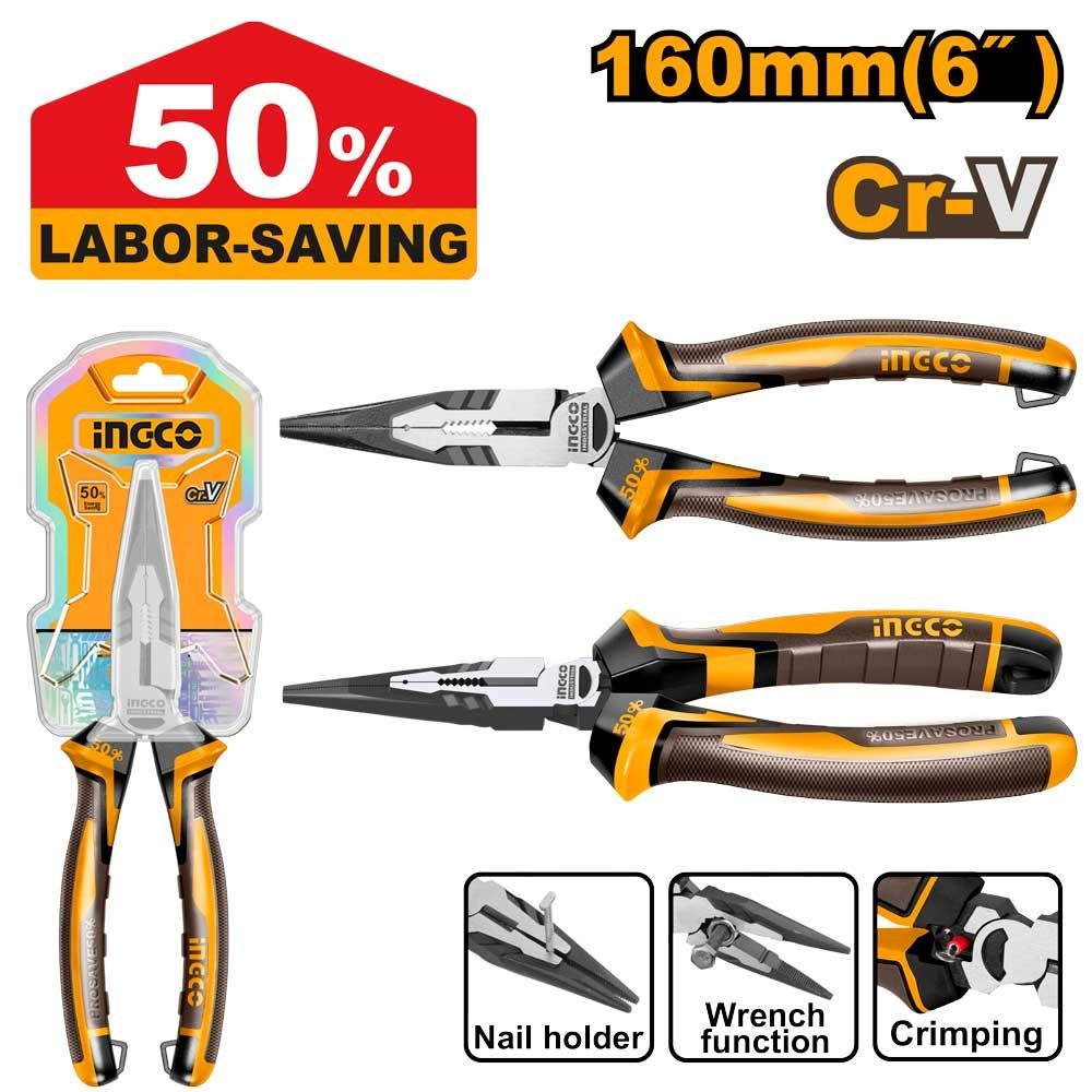 Ingco High leverage long nose pliers HHLNP28168